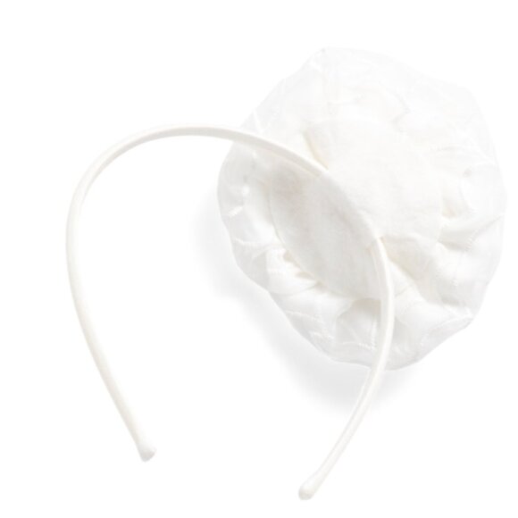 JANIE AND JACK Tulle Girls's Rosette Headband White - Picture 2 of 7